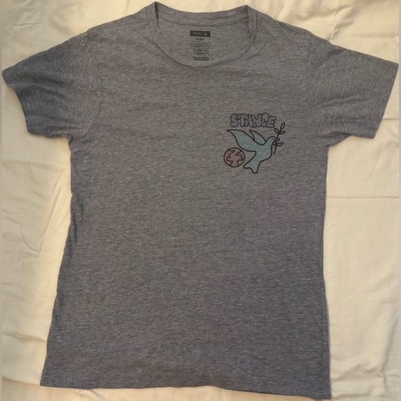 Stance Gray Short Sleeve Tee with Blue Graphic - Picture 1 of 2